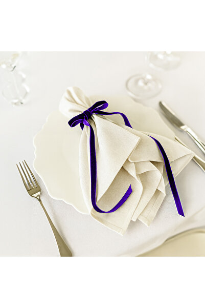 arredamento Kadife Kurdeleli Peçete Yüzüğü – 4’lü Set