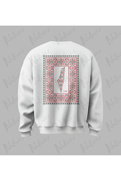 Nulivez سويت شيرت بتصميم فلسطين مطبوع عالي الجودة للجنسين قصة فضفاضة برقبة دا...