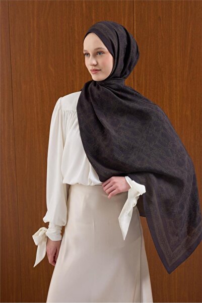 Silk Home Viscose Mayda Shawl Bitter Brown Chain Patterned Tok Posture Correc...