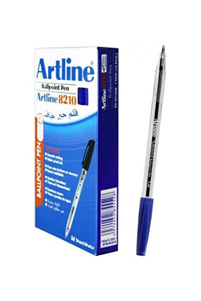 artline عبوة من 12 قلم حبر جاف أزرق/شفاف EK-8210BL