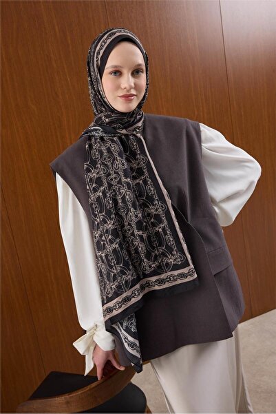 Silk Home Viscose Mayda Shawl with Mink Chain Pattern, Tok Posture, 190X70