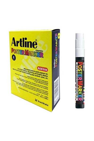 artline مجموعة أقلام تلوين ملصقات تمبرا مكونة من 12 قطعة، أبيض/أسود، 4.0 EPP-4WH