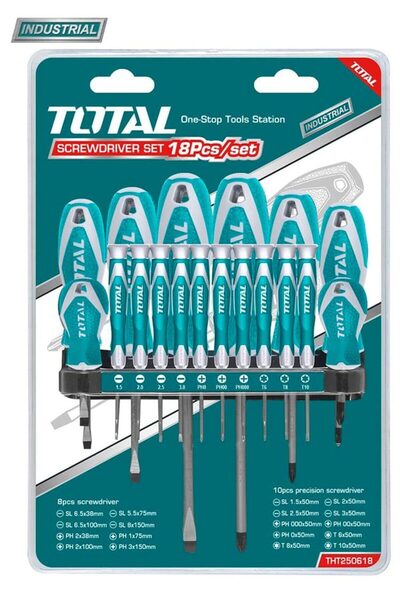 TOTAL – SET 18 SCREWDRIVERS – CR-V (INDUSTRIAL)