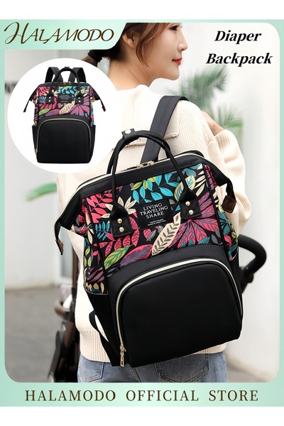 HALAMODO Baby Diaper Bag Large Capacity Backpack Lightweight Multi-Compartmen...