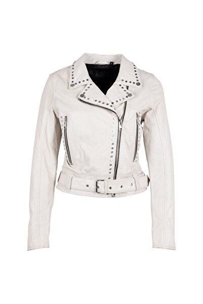 mauritius Geaca de Piele Dama Gipsy Alb Murdar G2WMaryn