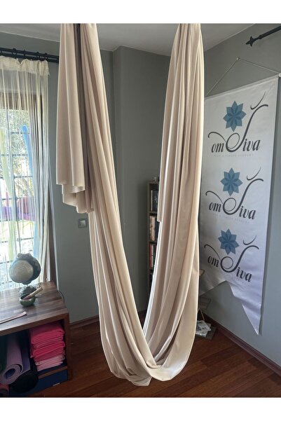 OmSiva Yoga Hamak Seti-KUM BEJİ KREM Geniş En 260cm Kadar Esneyebilme(CE SERT...