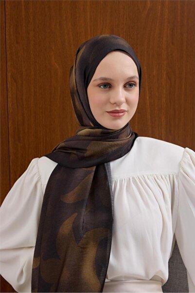 Silk Home شال فيسكوز مايدا أسود فاتح-أخضر زيتوني بنمط مموج 190×70