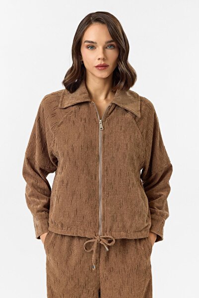 TIFFANY&TOMATO Fermuarlı Bağlamalı Şönil Ceket