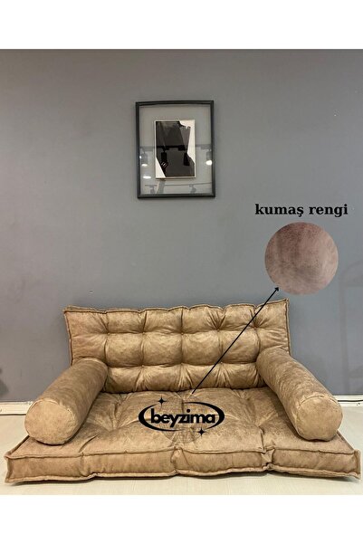 beyzima (125x45 cm) Yer Minderi çift silindirli ,TV minderi, Bahçe minderi, P...