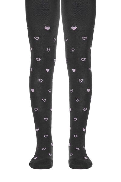 Conte Elegant Șosete subțiri din bumbac cu model de inimă, Conte Kids Tip-Top 544 - Gri închis, 140-146 (22)