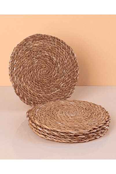 BALSA Wicker 6-Piece Coaster 12 Cm Tea Cup Mug Candle Coaster Decorative Coaster