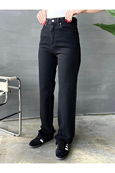 JAXEN NS-31754 Γυναικείο ίσιο τζιν μαύρο