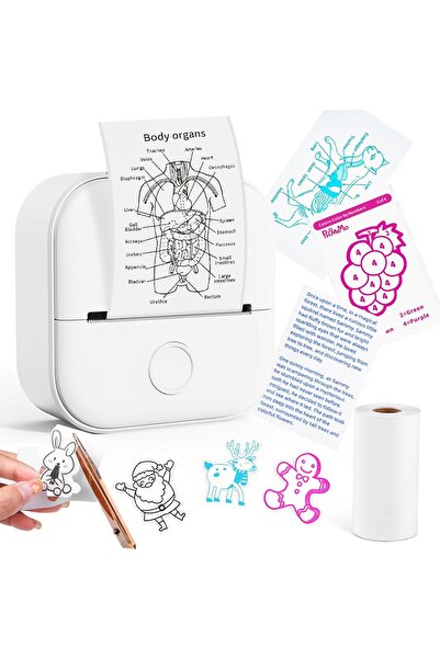 Memoking طابعة صغيرة محمولة - T02 صانع ملصقات حرارية جيبية بدون حبر