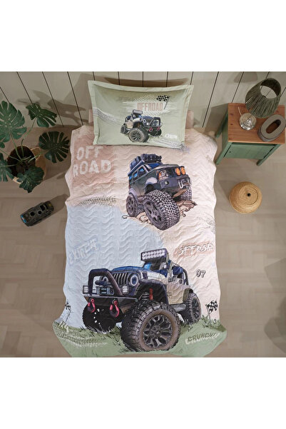 Clasy Ranforce 100% Βαμβάκι Μονό Σετ Τεσσάρων Εποχών Off Road V1 Μπεζ