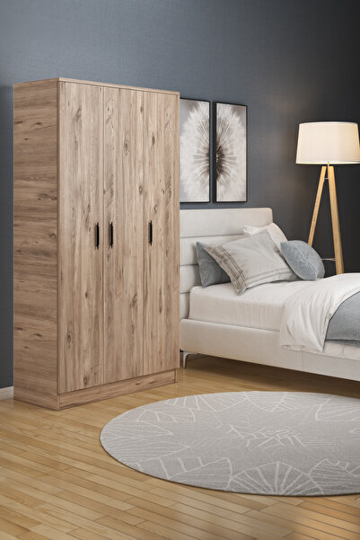 Gubimo Abete-3 Kapılı Gardırop (ELBİSE DOLABI-YÜKLÜK-KİLER) / Atlantik Çam