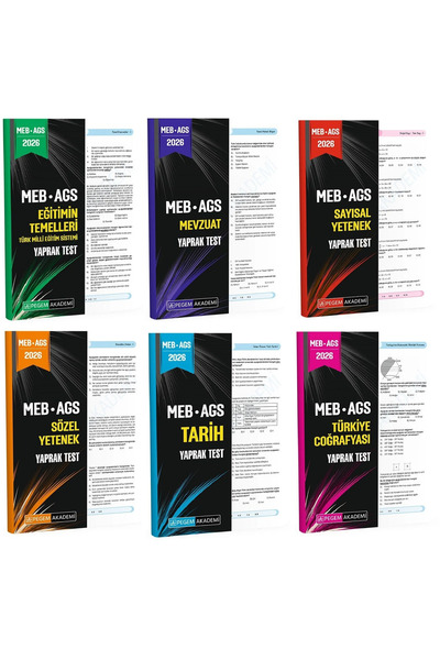 Pegem Akademi Yayıncılık Pegem 2026 MEB-AGS Tüm Dersler Yaprak Test 6 lı Set ...