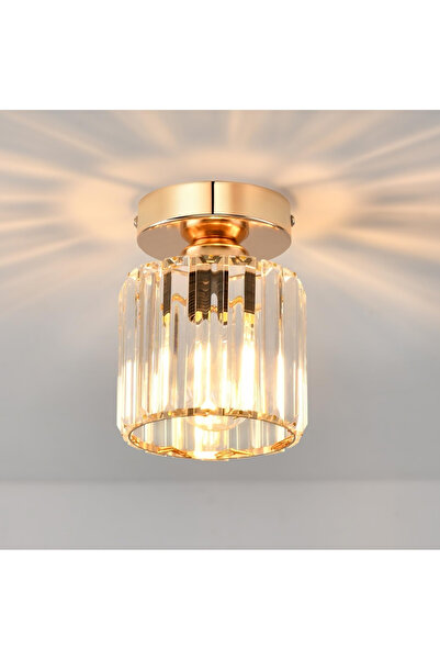 RONİSU AYDINLATMA Alston Plafonyer Tekli Taşlı Avize Yuvarlak RA-AVZ- 8074-92-40