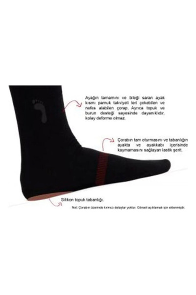 Heeltex Topuk Dikeni İçin Kullanılan Silikon Topuk Destekli Çorap SMALL-NO. 3...