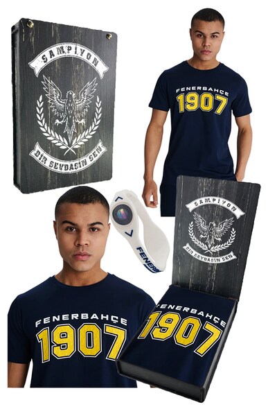 Fenerbahçe Men's College 1907 T-Shirt Laser+Bracelet Gift Box