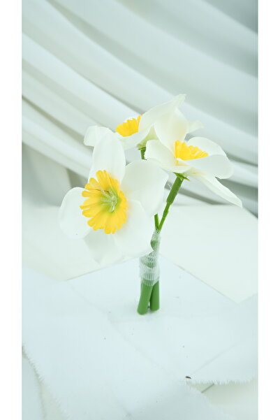 Buketlife White Yellow Groom Boutonniere