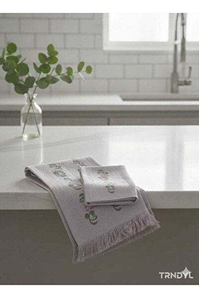 Fiesta Hediyelik Çeyizlik Kanaviçe Işlemeli Etamin Havlu Takım MOR