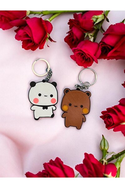 ADA 3D Sevgiliye Hediye Dudu ve Bubu Temalı İkili Anahtarlık Çanta Aksesuarı