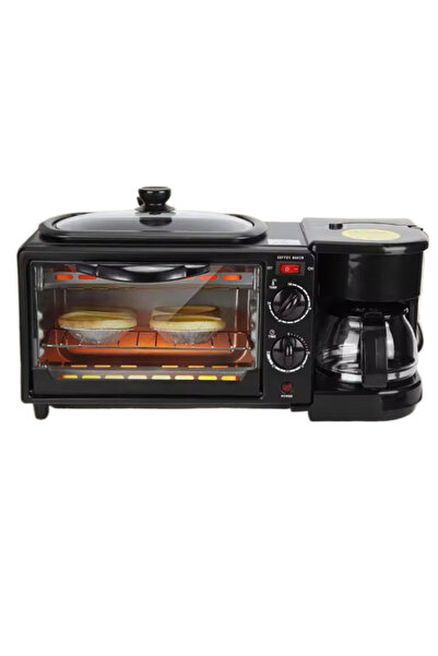 TodayShop 3-in-1 electric breakfast machine coffee maker, toaster and non-sti...