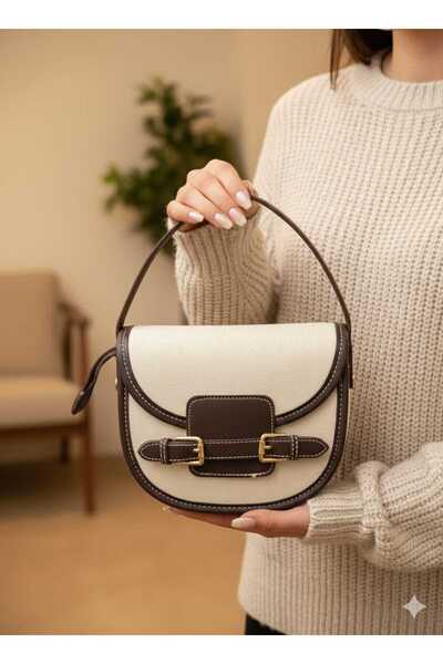 ZERVA QUEEN Trendy Model Women's Shoulder Bag with Straw Leather Handles