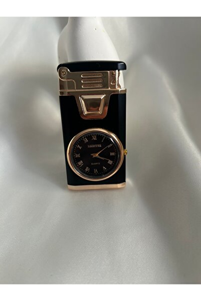 Hüma Butik Takı & Aksesuar Saatli Metal Pürmüz Çakmak - Roma Rakamlı Analog S...