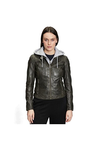 mauritius Geaca de Piele Dama Gipsy Olive Inchis GWAlcie