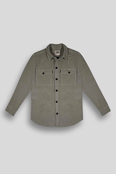 GMG FIRENZE قميص خارجي رجالي بأزرار للإغلاق وجيبين أماميين