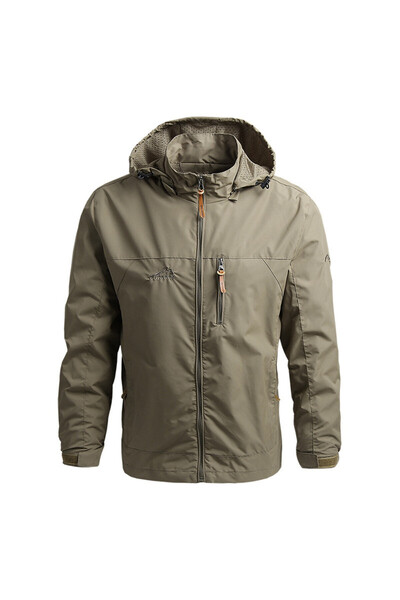 Choice جاكيت رجالي كاكي مقاوم للرياح، مناسب لفصل الخريف، مقاس كبير، مزود بواقي من الرياح، معطف ربيعي رجالي، جاكيتات تخييم رجالية