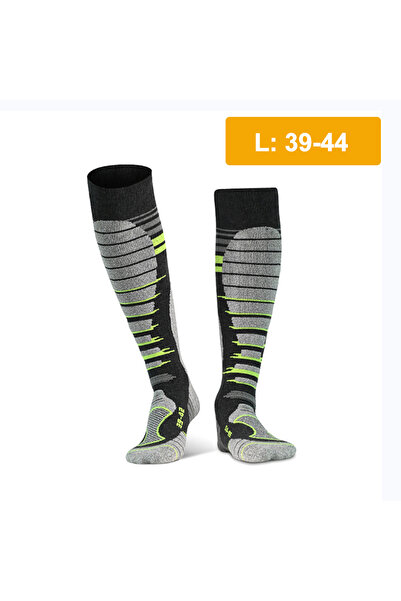 Choice أسود مخضر - مقاس L، جوارب تزلج شتوية من صوف ميرينو من كوكوسي، زوج واحد، للطقس البارد، حرارية، تحافظ على الدفء، تصل إلى الركبة