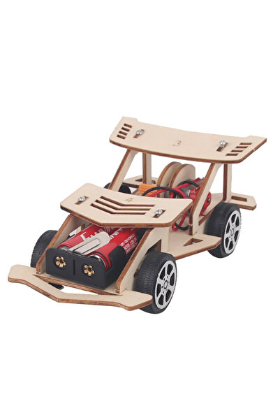 Choice 1pcs DIY wooden electric racing car four-wheel drive racing car assemb...