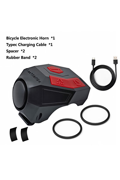 Choice بوق دراجة أسود بقوة 120 ديسيبل، جرس دراجة كهربائية عالي الصوت مع صوت تحذيري، أبواق دراجات مع صوت تحذيري