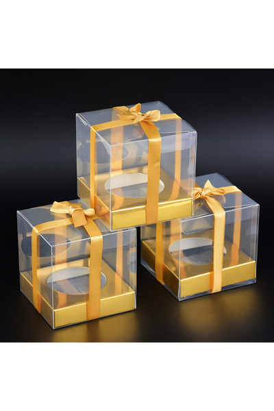 Choice 12 علبة كيك شفافة، 9×9×9 سم، علب تغليف الكيك والحلويات والمعجنات، علب هدايا للخبز، علب هدايا للزفاف