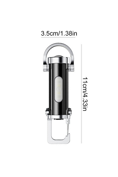 XIWANGFIRE مصباح يدوي أسود قوي بتقنية COB LED، مزود بـ 7 أوضاع إضاءة، قابل لإعادة الشحن عبر منفذ USB، مصباح محمول بقوة 300 لومن، مقاوم للماء
