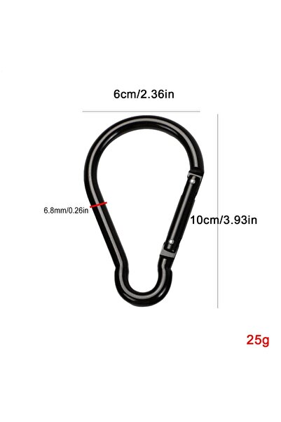 Choice خطافات كارابين سوداء من سبائك الألومنيوم، قطعة واحدة، 3.9 بوصة، قطعة و...