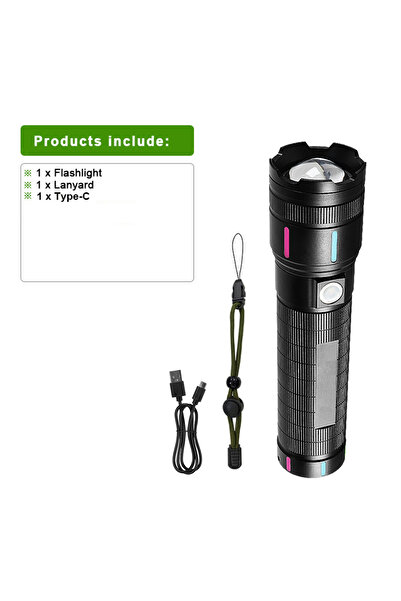 Choice مصباح يدوي LED جديد فائق السطوع 2025، بقوة 900000000 لومن، مصباح تكتيكي قوي قابل لإعادة الشحن، 50