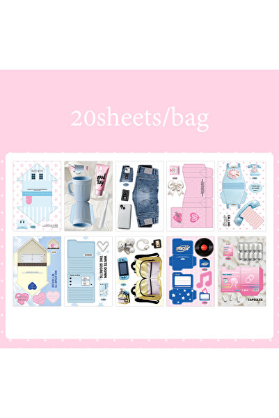 Choice S10019-4 4Style 20 قطعة/كيس ملاحظات لاصقة مرحة، سلسلة ثانية، دفتر مواد...