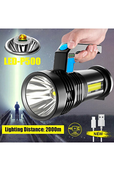 Choice مصباح يدوي LED فائق السطوع بمدى 2 كم - قابل لإعادة الشحن عبر منفذ USB من النوع C، مصباح XHP360 عالي الإضاءة، مقاوم للماء بمعيار IPX6