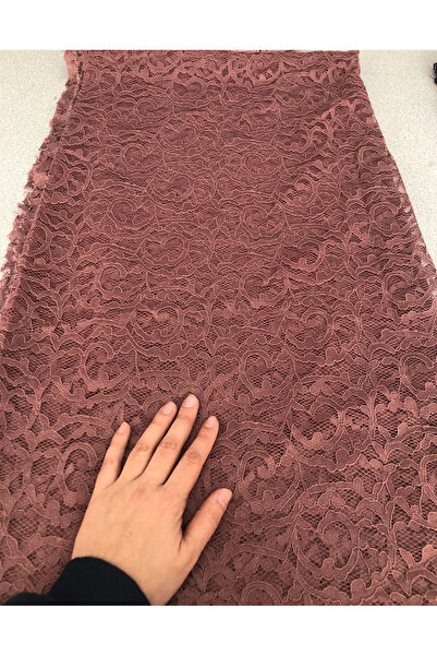 turkanlarhome قماش دانتيل بنقشة الزهور - نسيج ناعم أنيق وراقٍ بلون الورد المجفف