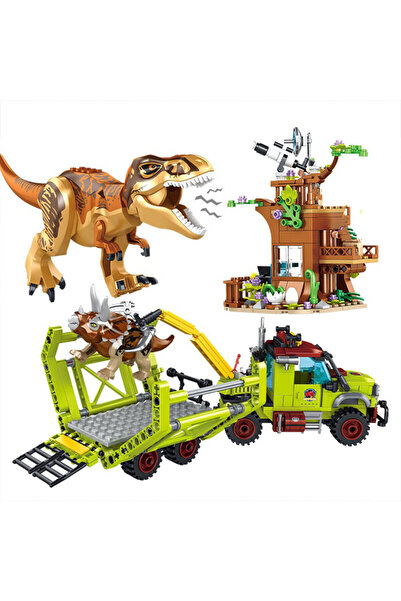 Choice NO BOX 517PCS Jurassic FC3738 Tyrannosaurus Rex Triceratops Rescue Bui...