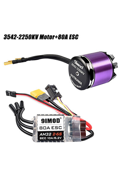 Choice وحدة تحكم إلكترونية 3542-2250KV-80A مع محرك بدون فرش 9IMOD، محرك خارجي...