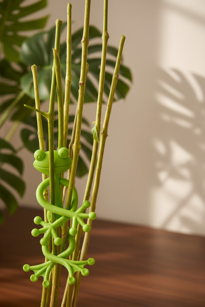 DİVAYS Dekoratif Kurbağa Bitki Desteği Klipsi - Esnek Yumuşak Dokulu Çiçek Sa...