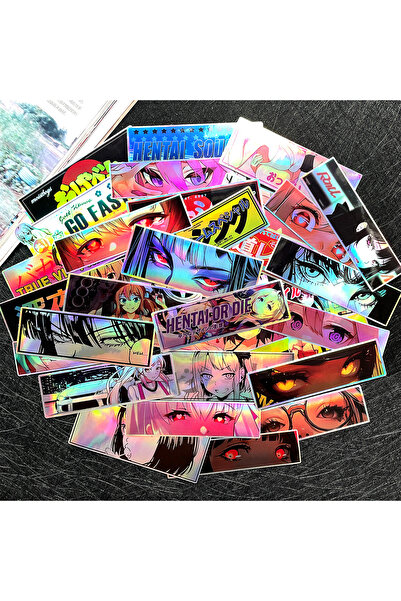 Choice ملصقات ليزر قوس قزح، 32 قطعة، بتصميم فتاة أنمي يابانية، لتزيين إطار ال...