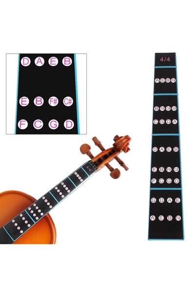 Choice ملصق لوحة أصابع الكمان 4/4، مؤشر لوحة الأصابع، ملصق النوتات الموسيقية، مخطط وضع الأصابع، الوصول إلى أجزاء الكمان...