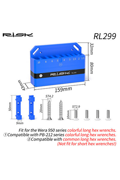 Choice رف تخزين جداري لمفتاح ربط سداسي توركس للدراجات من ريسك RL299، مناسب لم...