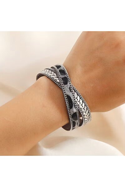 Ayzen سوار بمشبك مغناطيسي بنقشة الفهد