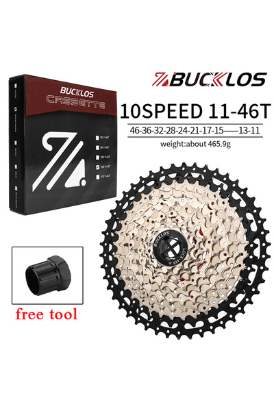 BUCKLOS كاسيت دراجة هوائية 10 سرعات 46 سنًا، كاسيت دراجة جبلية 10 سرعات، ترس ...